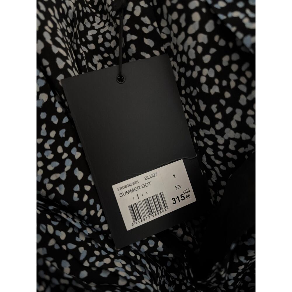 New the Kooples belted summer dot black & blue dress sz 1 small - Picture 4 of 6